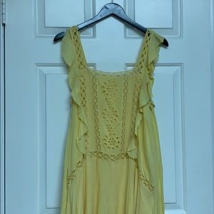 Free People Yellow Lace Dress Size Small